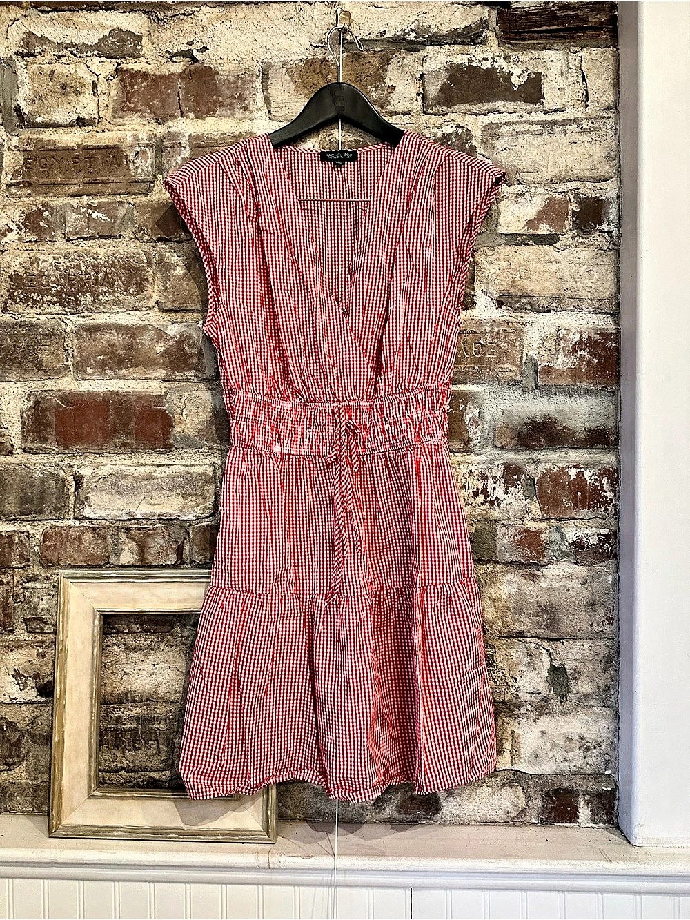 Rachel Zoe Gingham Midi Dress in Red & White Size Medium